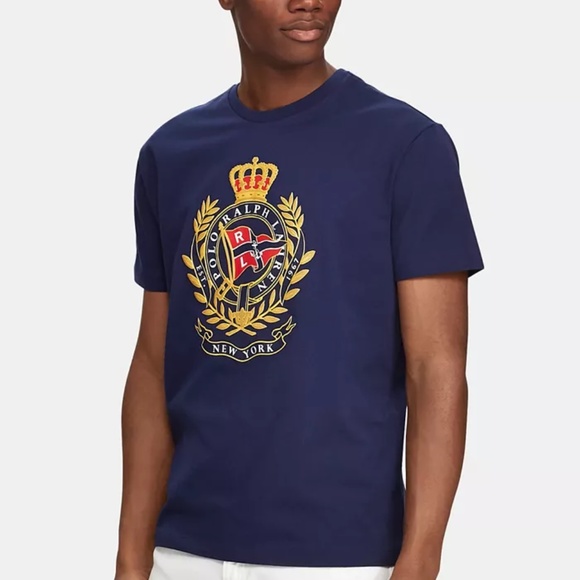 POLO RALPH LAUREN New York 1967 Crest Emblem Logo T-Shirt Size Large - Picture 1 of 8